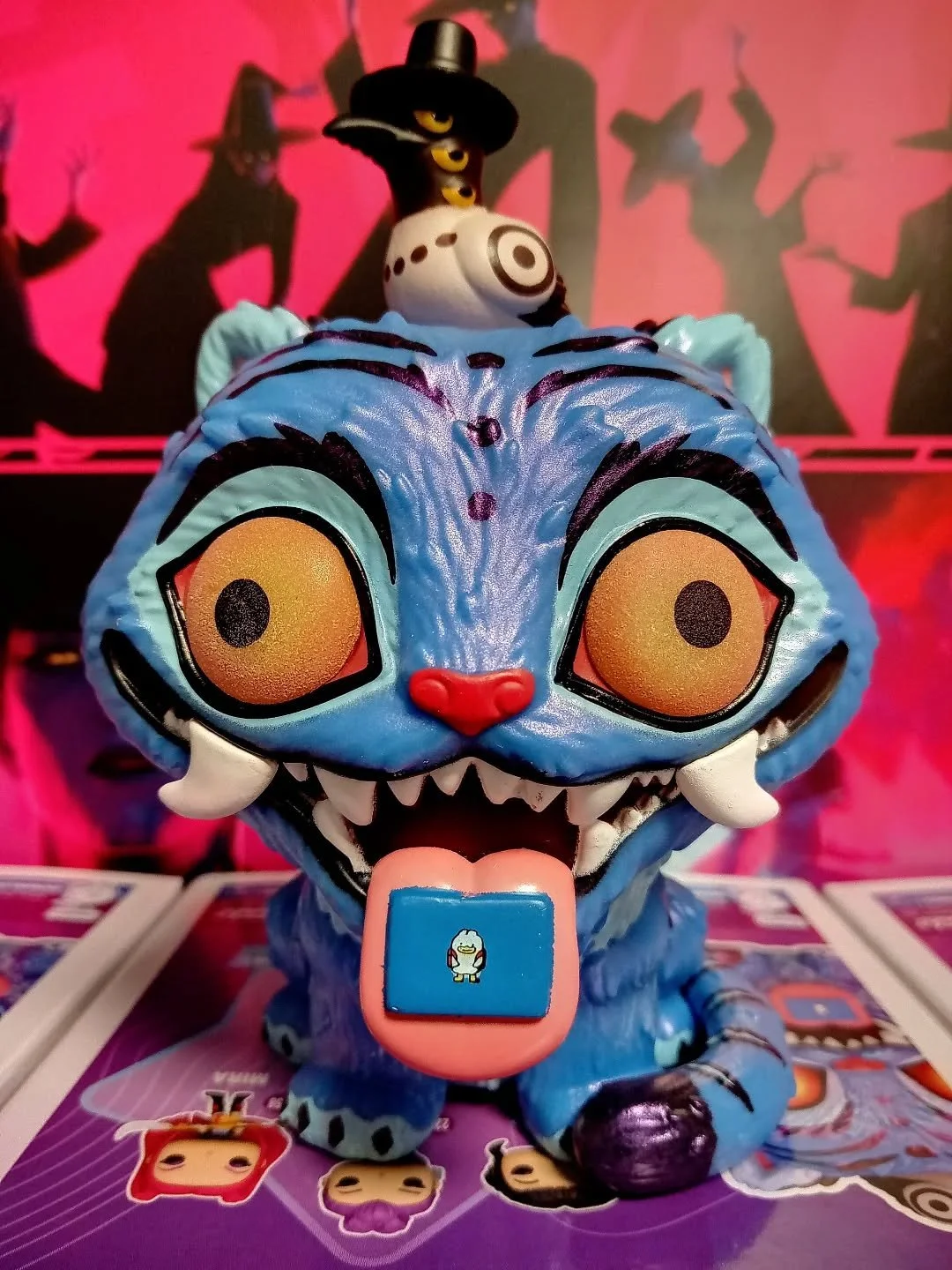 'Why does the bird wear a tiny hat?'
'I made it for the tiger, but the bird keeps taking it'