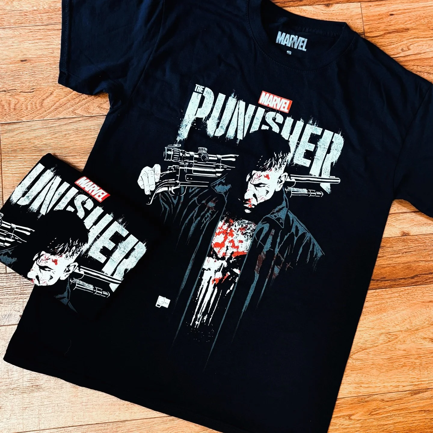 A glimpse of heaven.
The Punisher, Spider-Man, and Daredevil t-shirts available in-store now.
