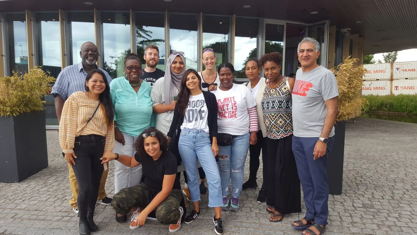 Goldsmiths students and staff (present and past) From the left: top – Michael Hamilton (a former lecturer on the Turning Point Programme), James MacGregor (student), Naomi Thompson (lecturer), Anabela Semedo (student); middle – Karina Estefania Cuji Morales (student), Yvonne Field (lecturer), Aisha Khan (graduate), Lara Pereira (student), Sireita Mullings (completed her PhD at Goldsmiths), David Woodger (lecturer), bottom – Rajaa Bouchab (commencing at Goldsmiths in September 2018), Yesenia Ramirez (student).
