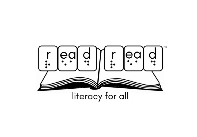 The Read Read Logo: read read (in print and braille) literacy for all