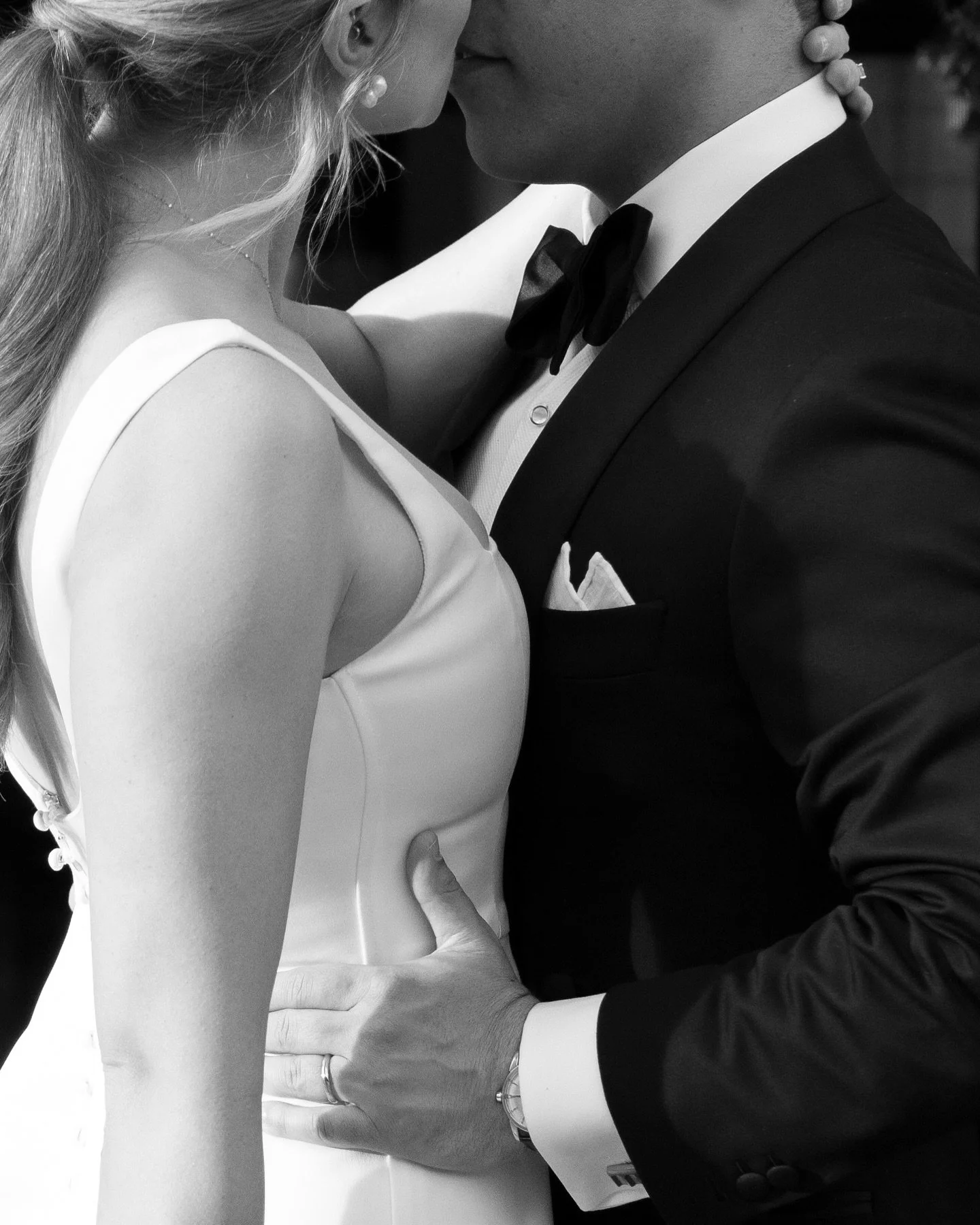 Simple elopement Black tie elegance