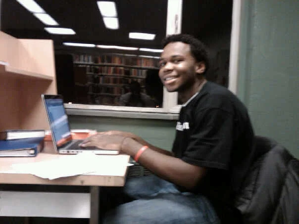 Deo's Study Spot at New England College's Library Freshman Year