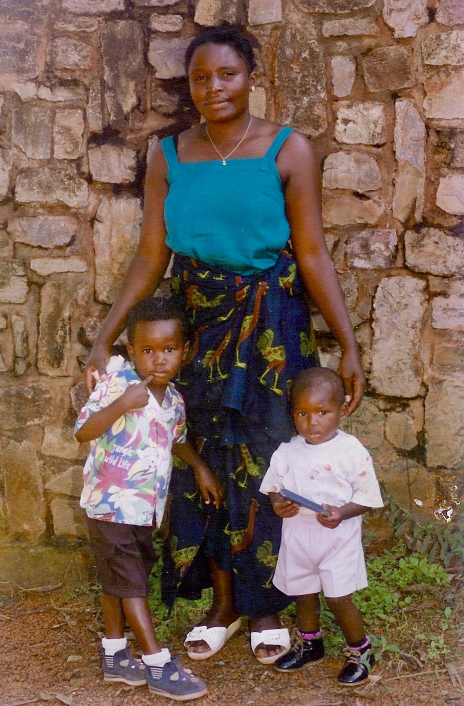 My mother Bernadette, brother Vinny and I in the Congo.