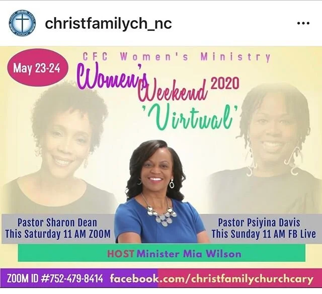 Join @christfamilych_nc. I will be sharing. Hope you can tune in!