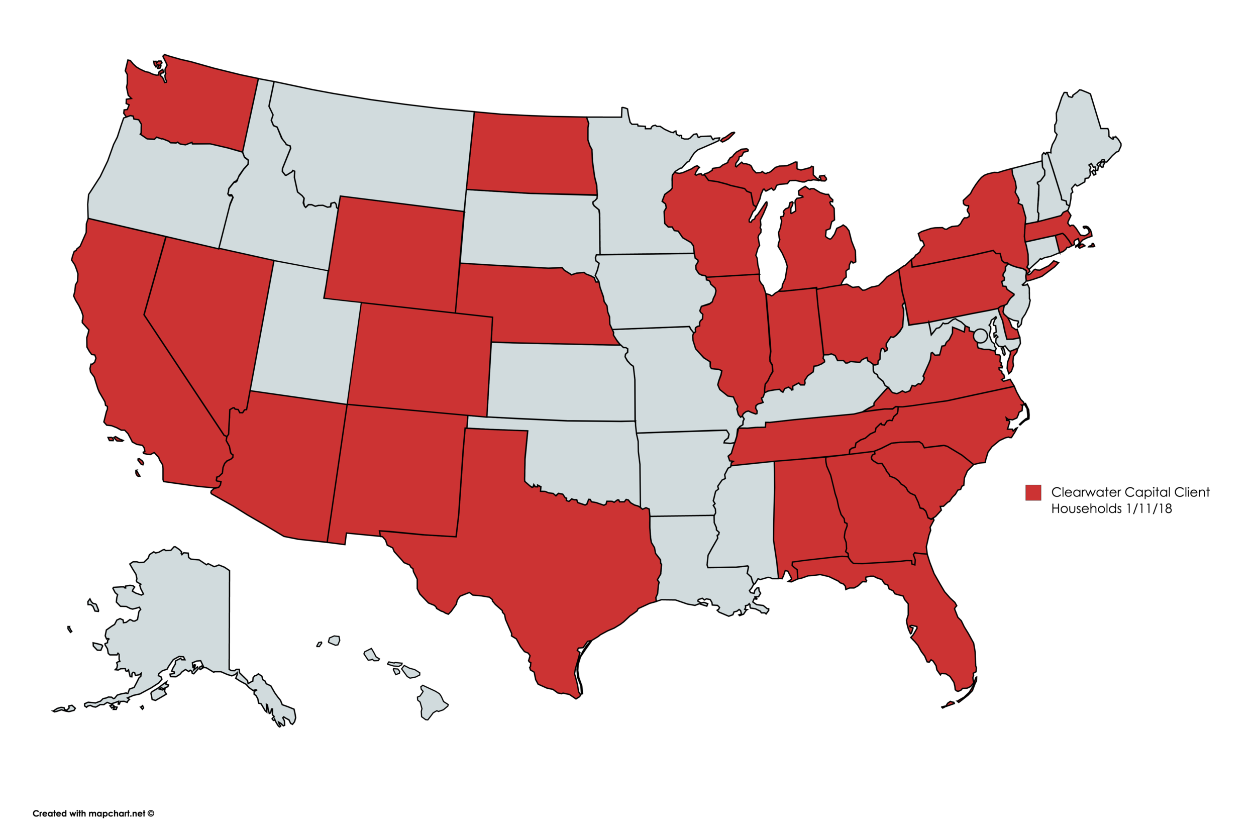 Clearwater Capital Client Heat Map and other figures as of 1-11-18