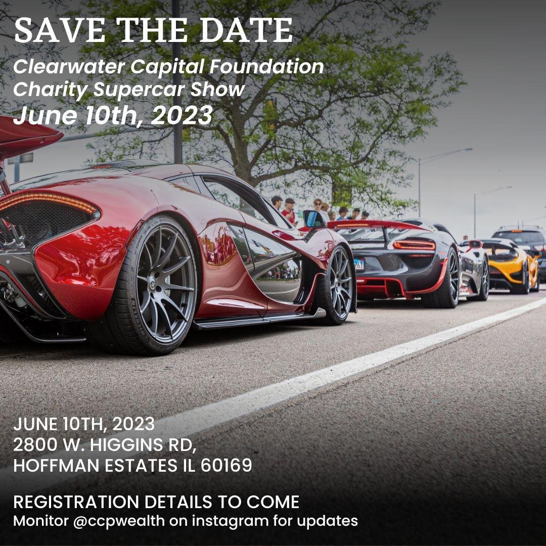 We are excited to announce that the THIRD annual Clearwater Capital Foundation Supercar show will be taking place on June 10th, 2023. Mark your calendars and stay tuned for registration to go live!