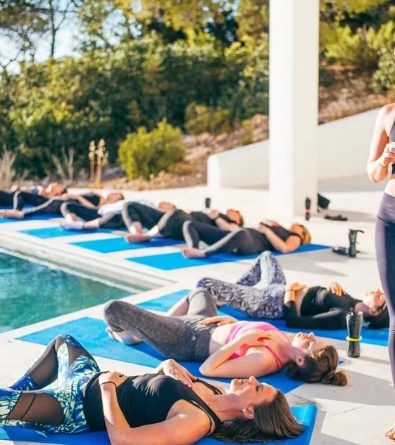 Yoga and stretching by Valeo infinity pool
