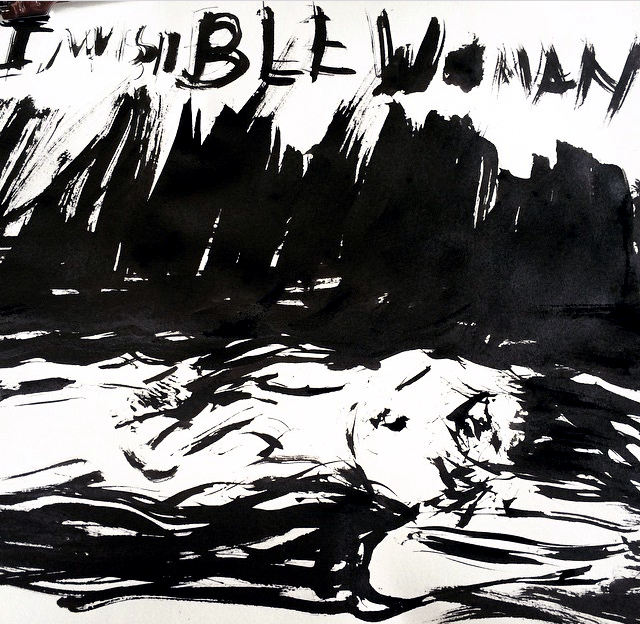 invisible woman - ink on paper