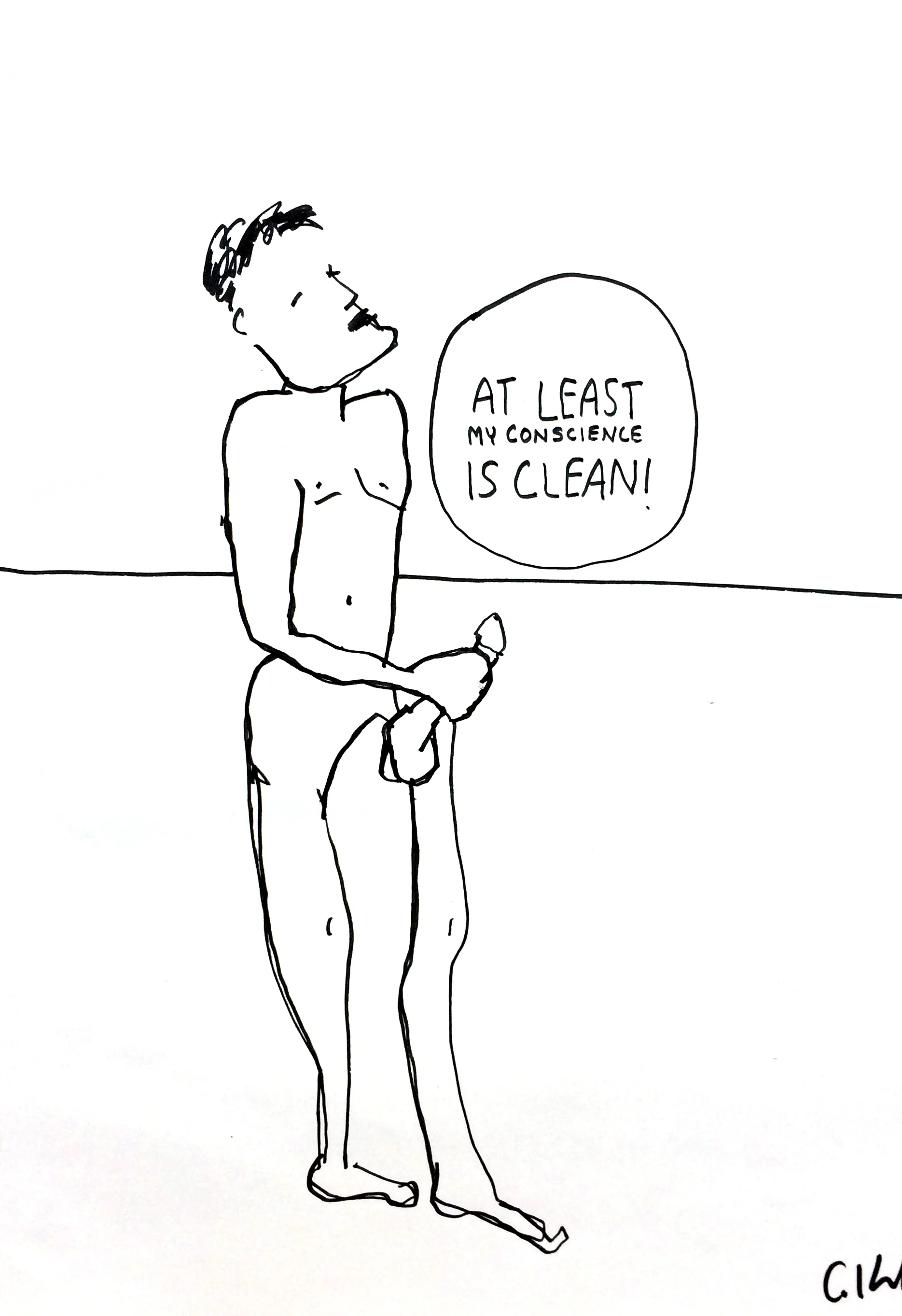 at least me - ink on paper