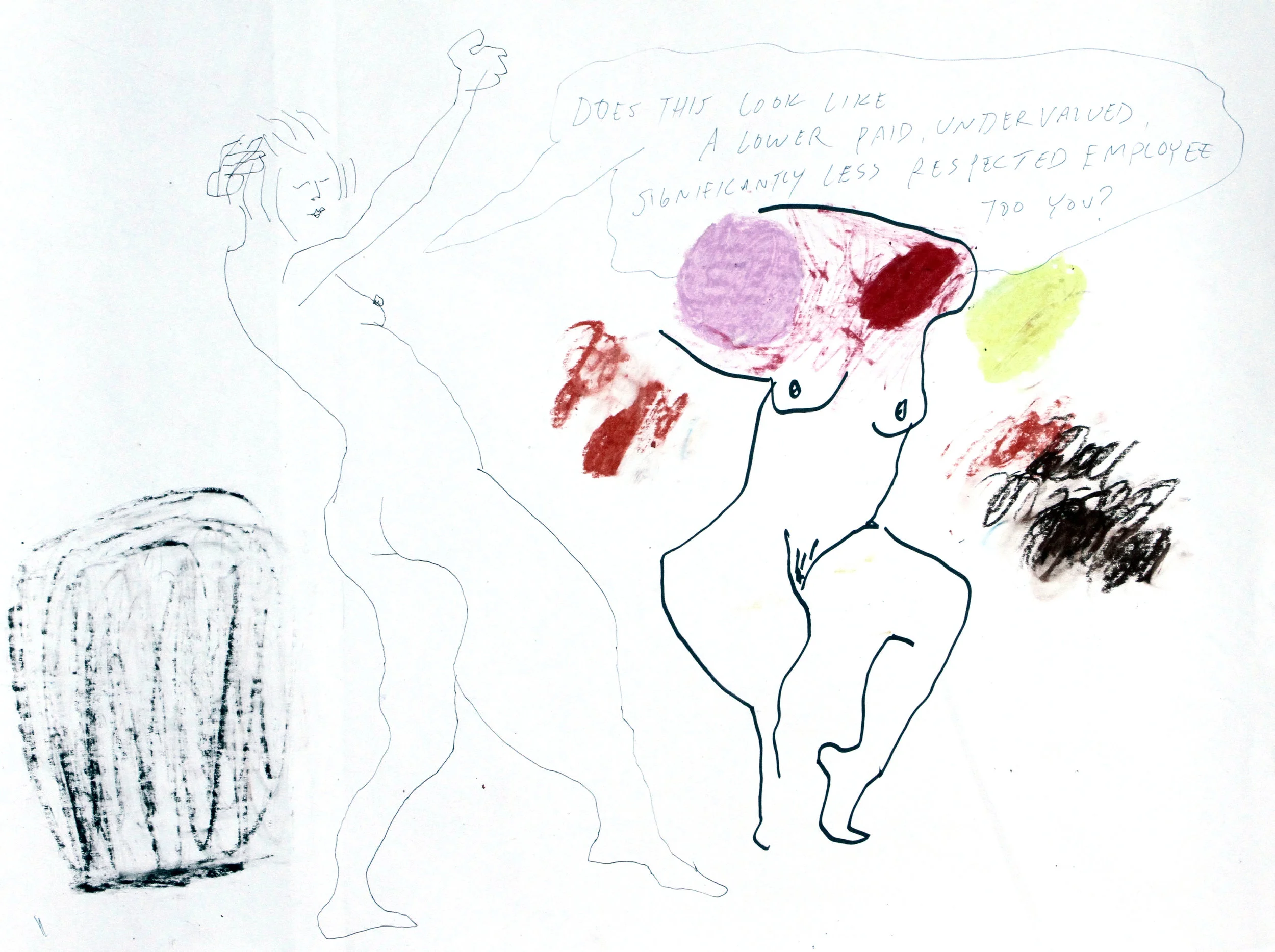 rights are for sissies - oil stick and ink on paper