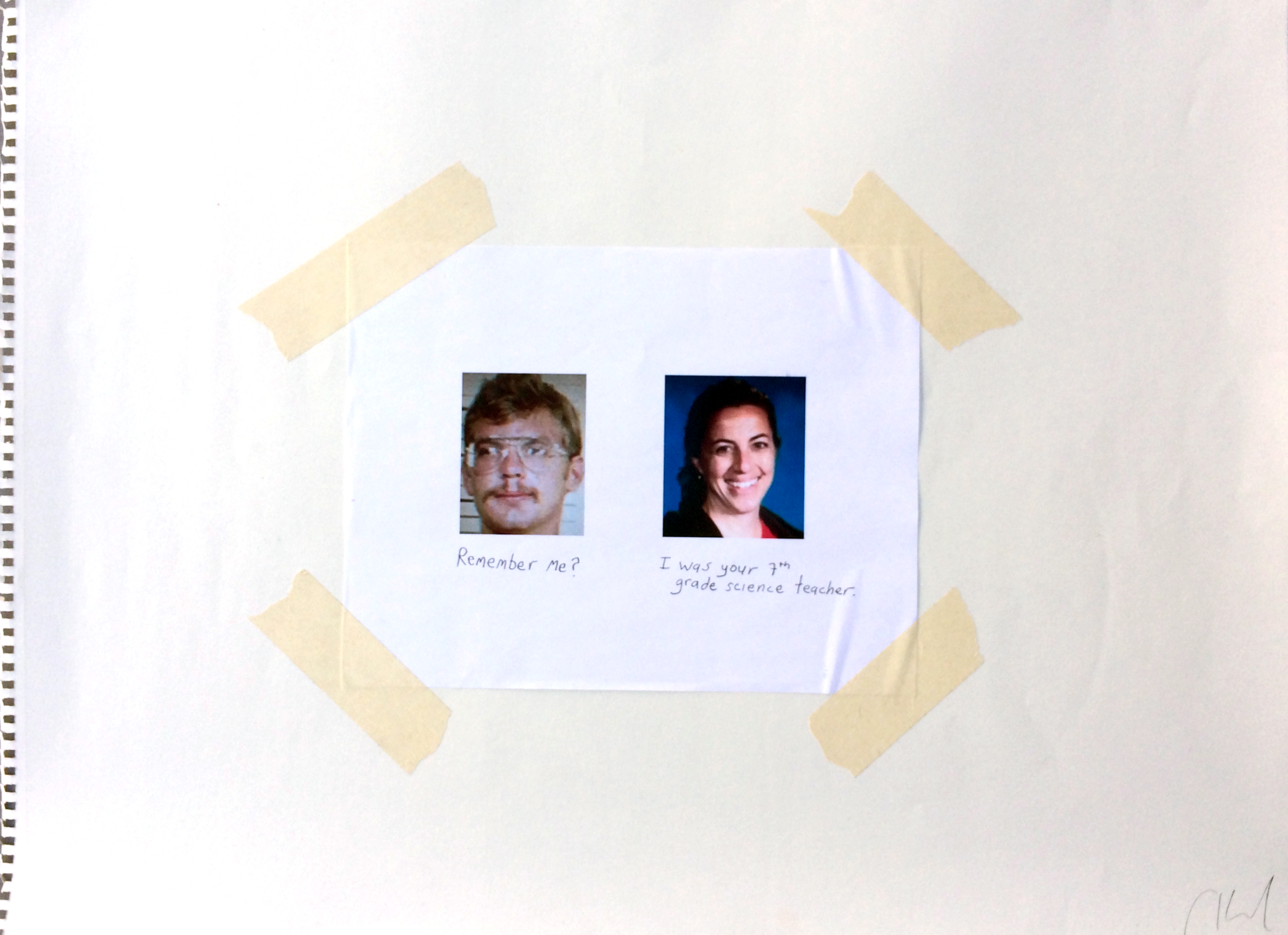 dahmer and my sister - digital photo and masking tape on paper