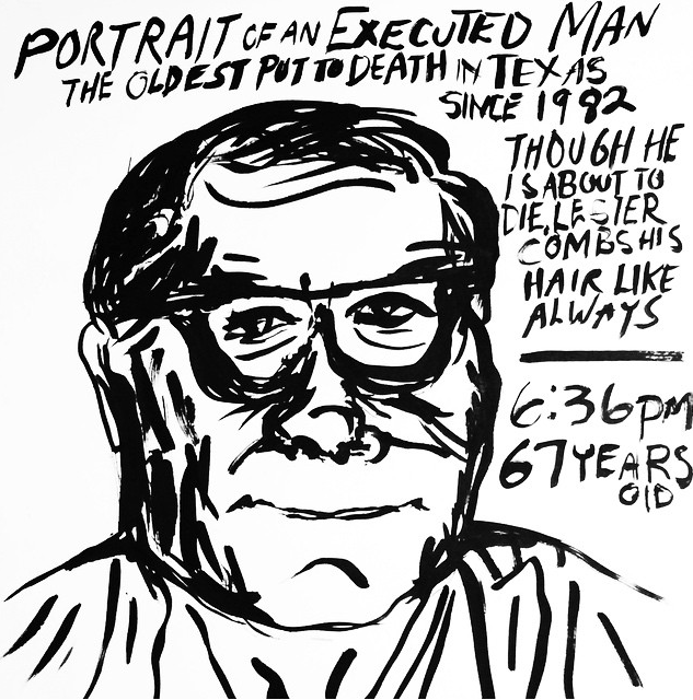 portrait of an executed man - ink on paper