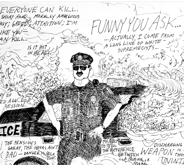 police brutality - ink on paper