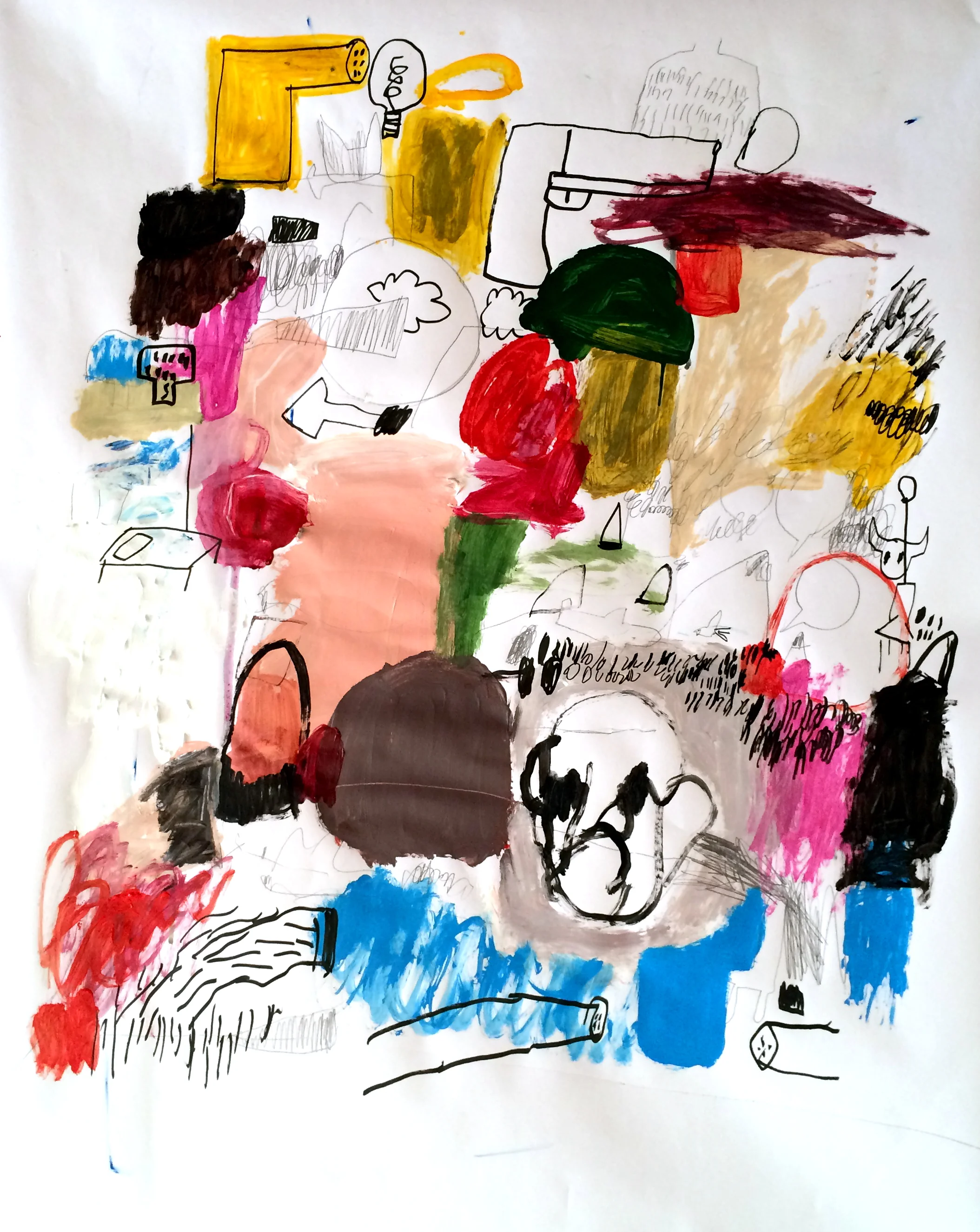 cannonball - acrylic / ink / pencil on paper