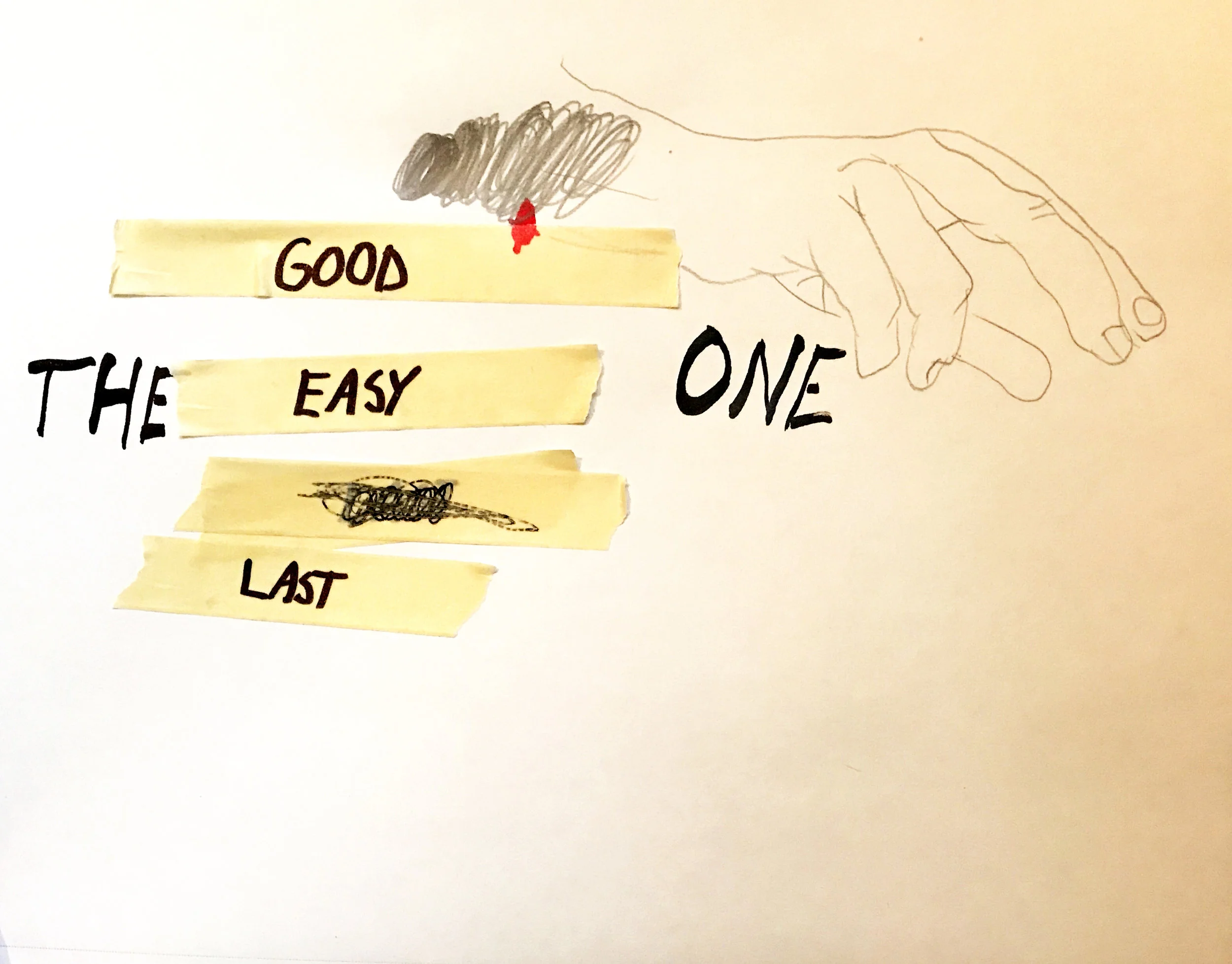 The Three Ones - pencil/maskingtape/ink on paper