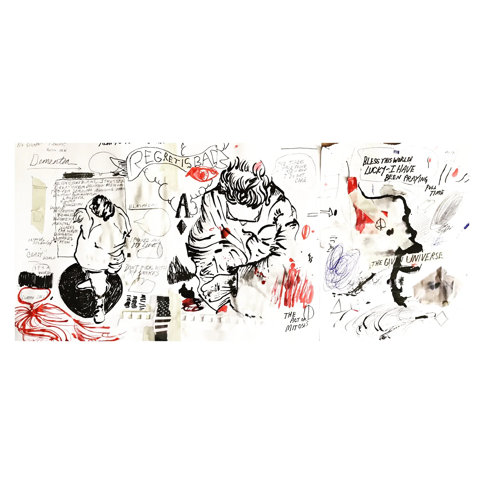 Stream of Consciousness - ink and pencil on paper