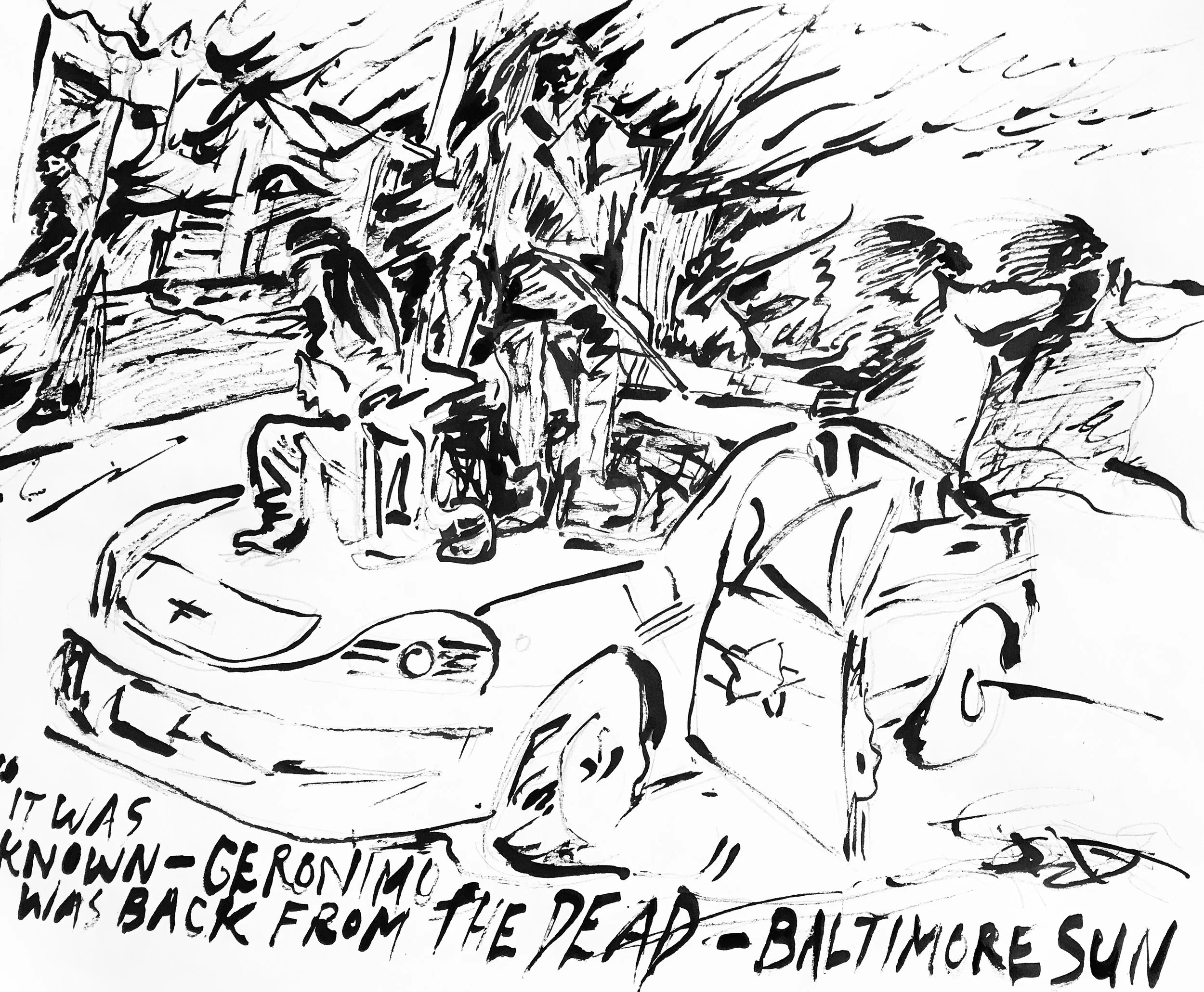 apache riot - ink on paper