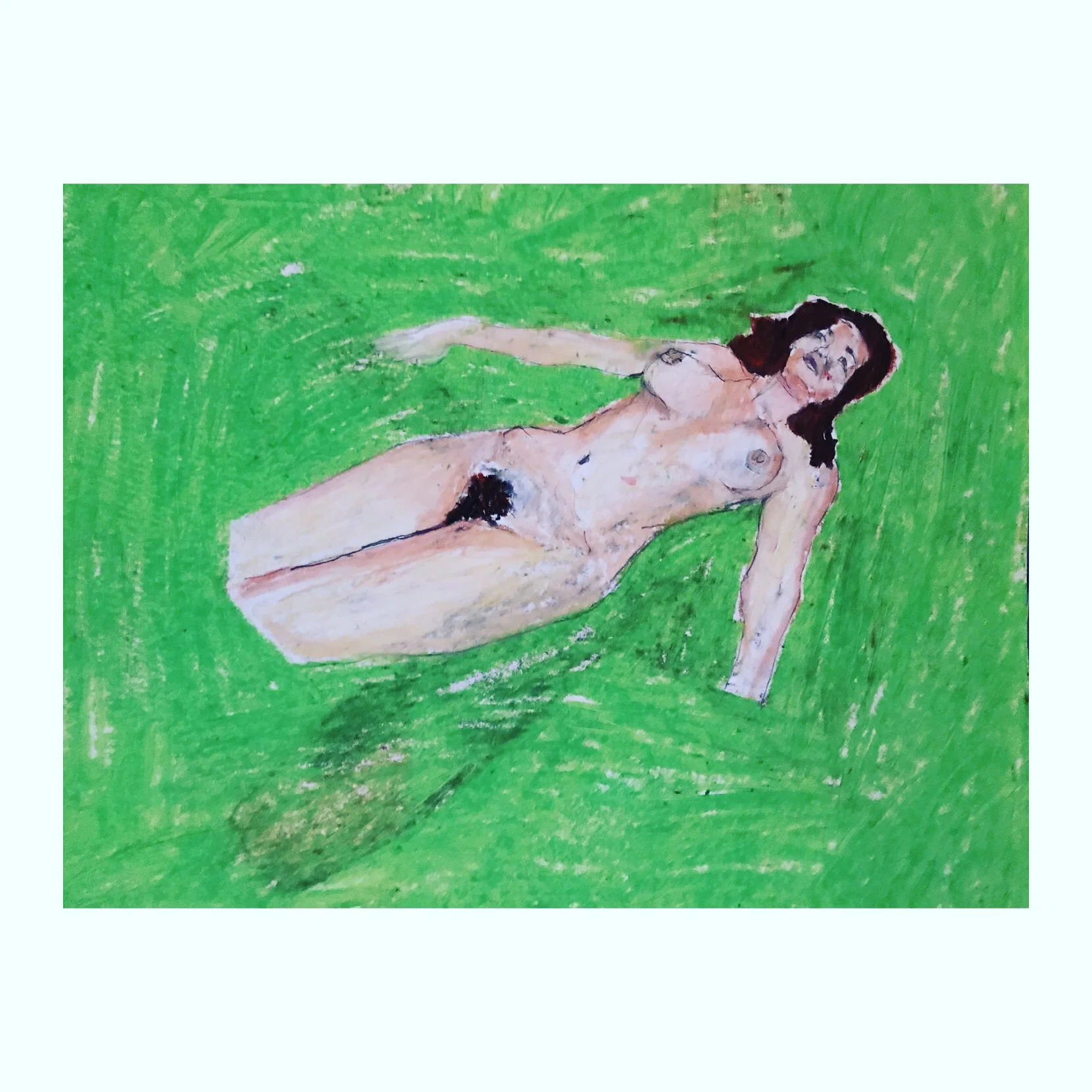 could be anywhere 2 - oilstick and pencil on paper