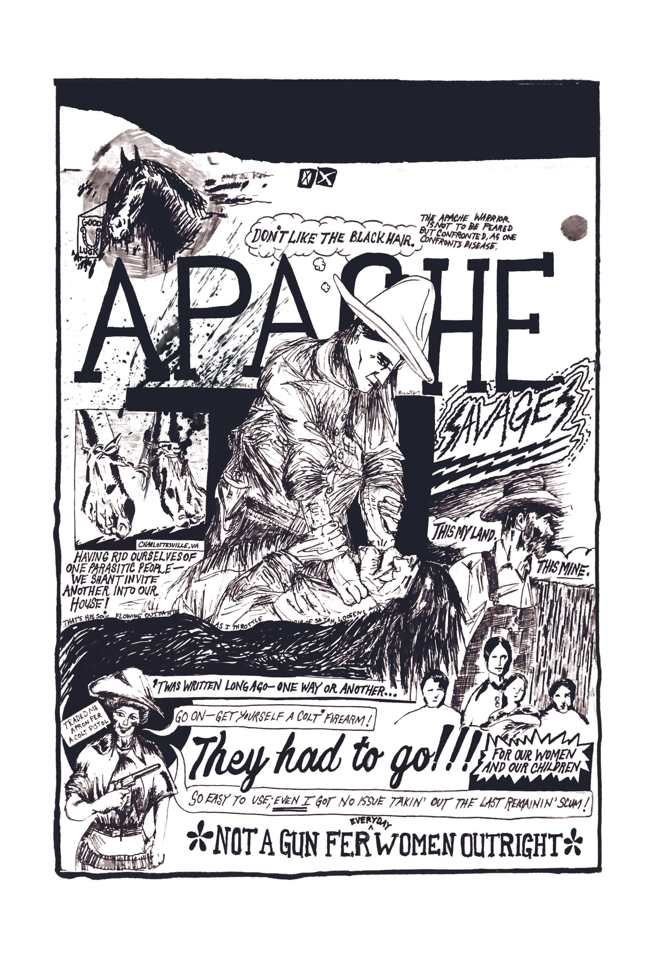 Apache had to go - ink on paper