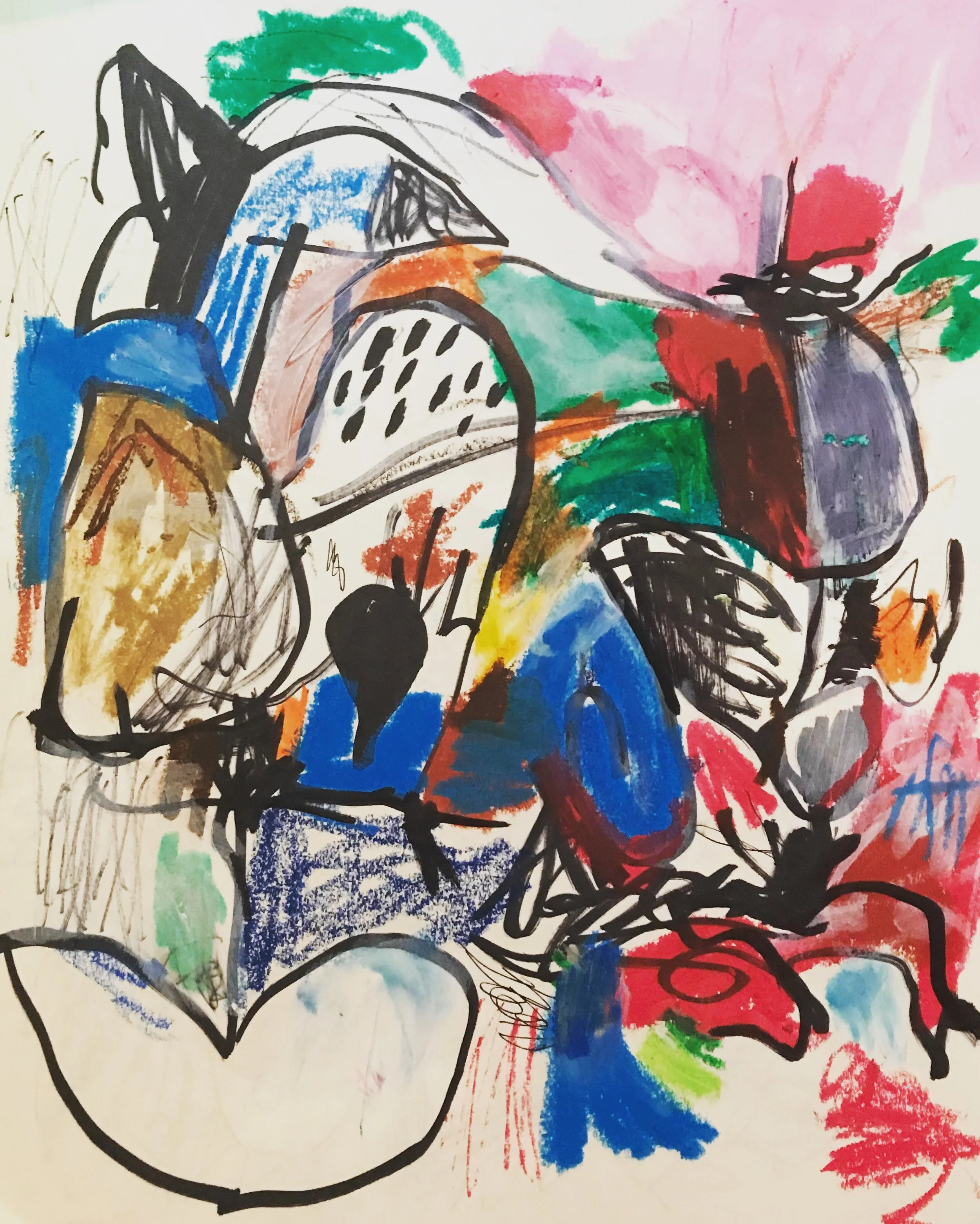 untitled abstract - oilstick on paper