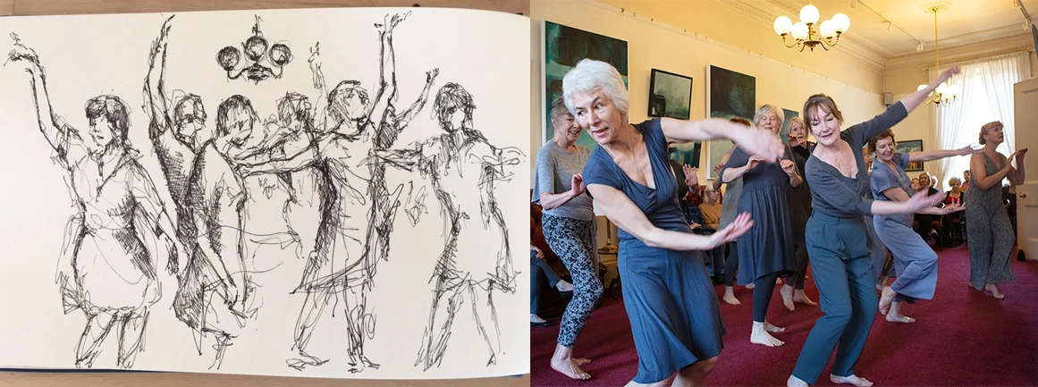 'Glimpse' sketch by Club Member Stuart Campbell and photo by Malena Persson.