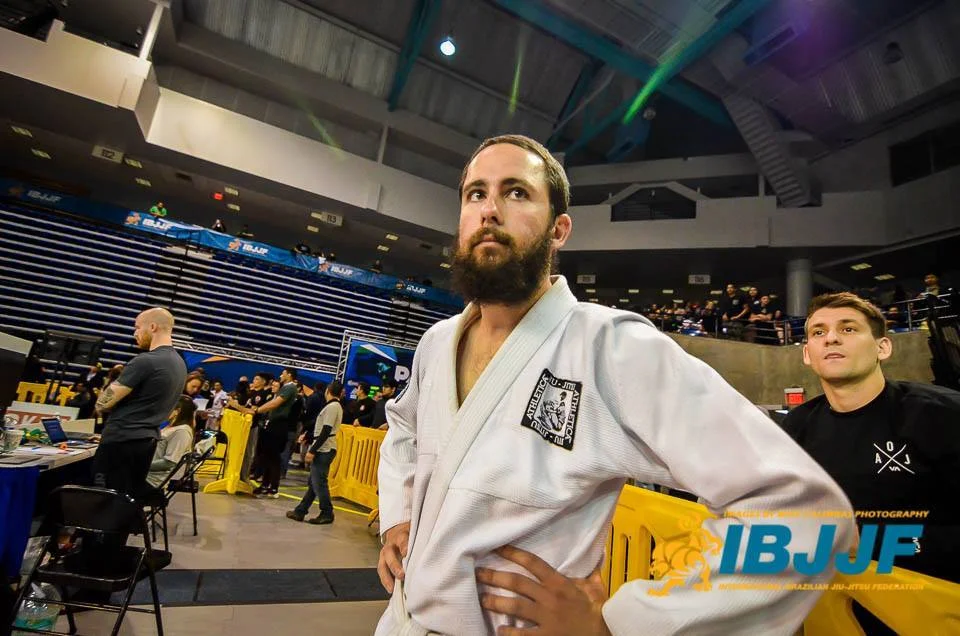 At the IBJJF Pan Ams Jiu Jitsu Tournament at UC Irvine where Rabbi Bortz won a bronze medal in the Featherweight Division.