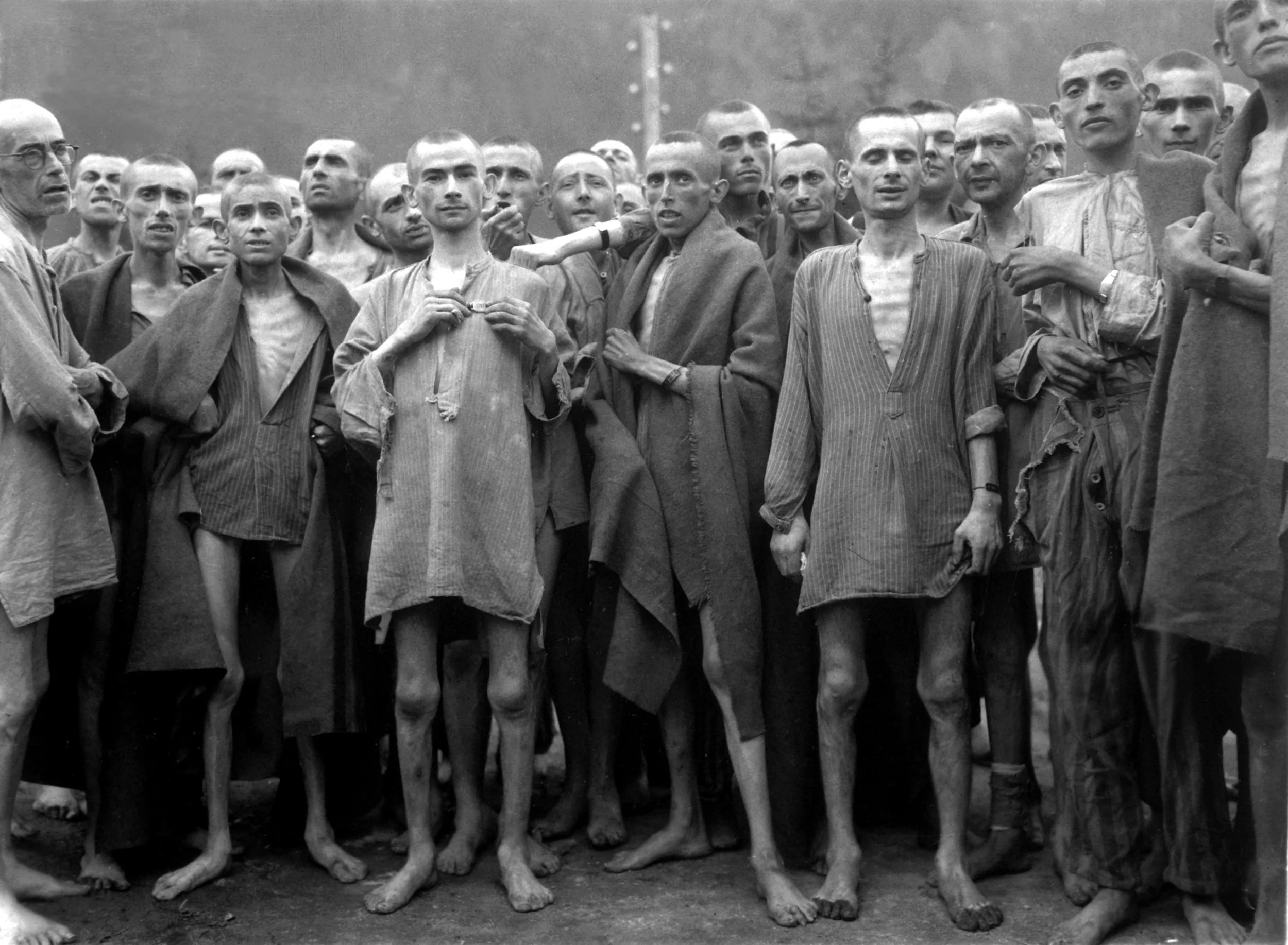 Starving prisoners in Mauthausen concentration camp liberated on May 5, 1945