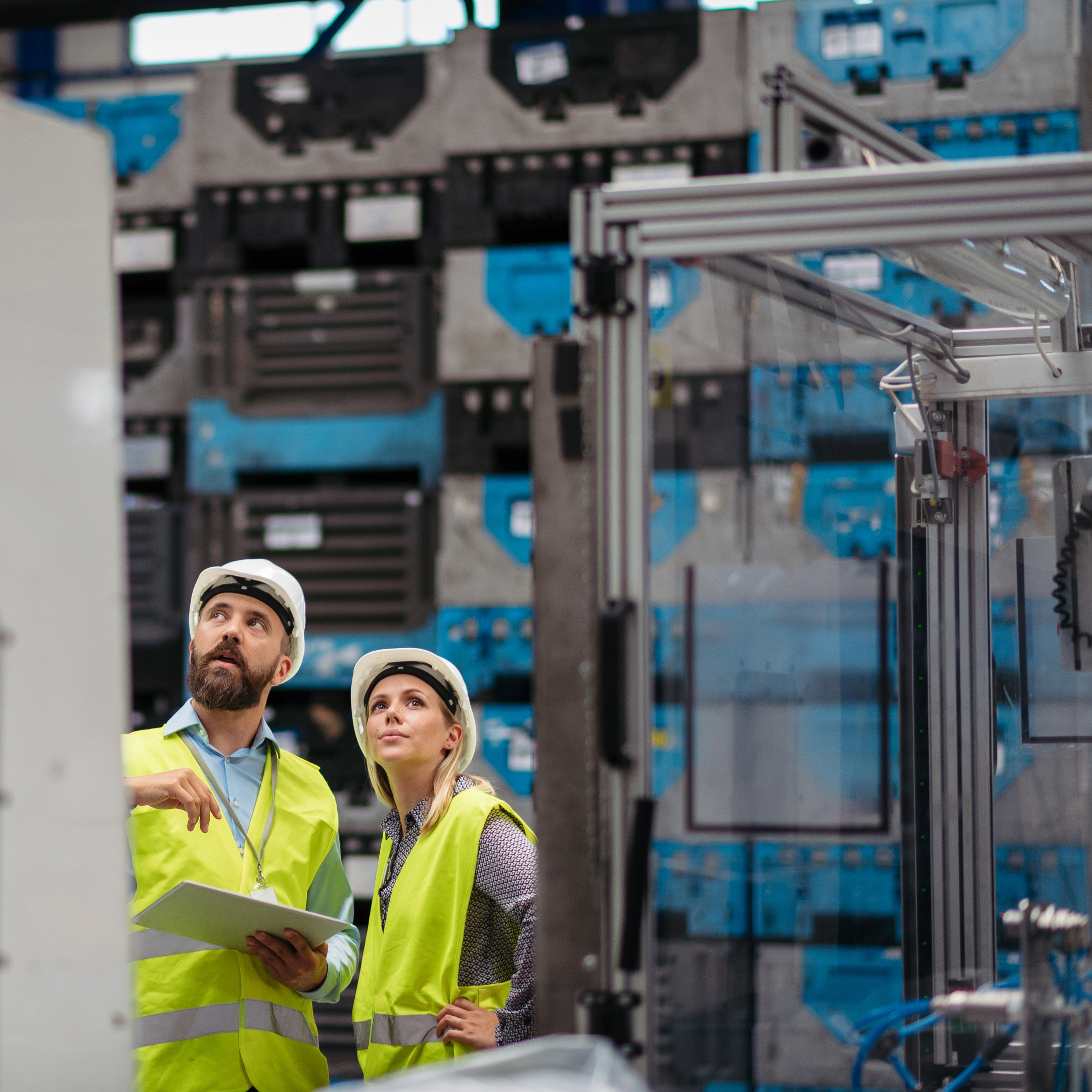 Two workers in Urbana manufacturing plant