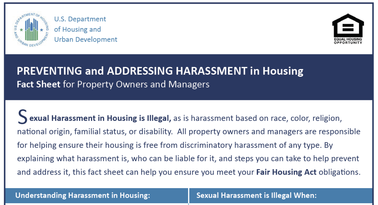 FHEO Sexual Harassment Fact Sheet