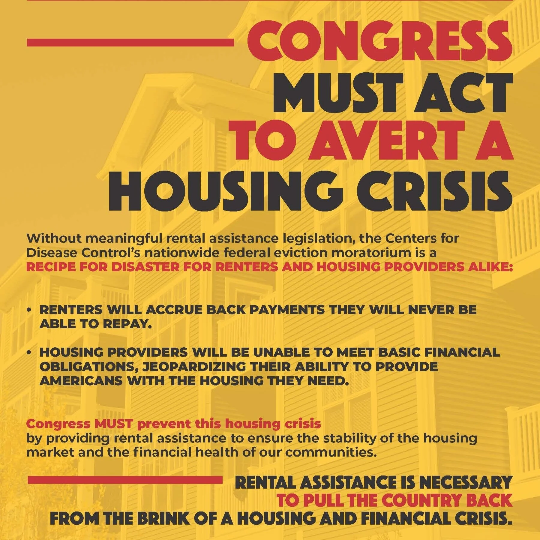Join the Real Estate Industry to Urge Congress to Act Now to Avert a Housing Crisis
