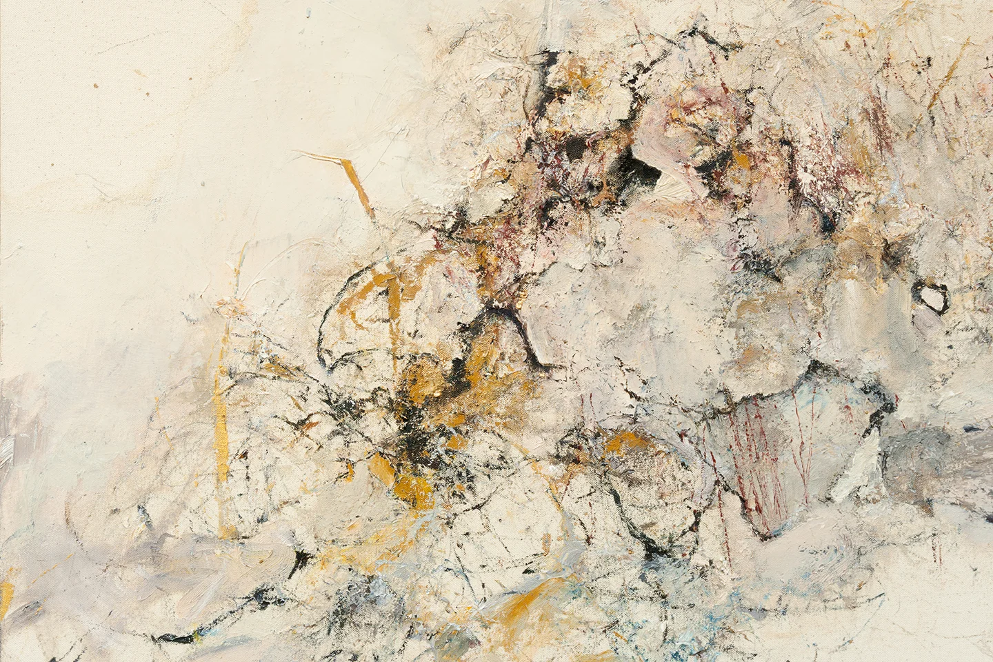 Pile (detail) 2016-2018 oil, enamel, charcoal, and graphite on canvas 48 x 48" / 122 x 122 cm
