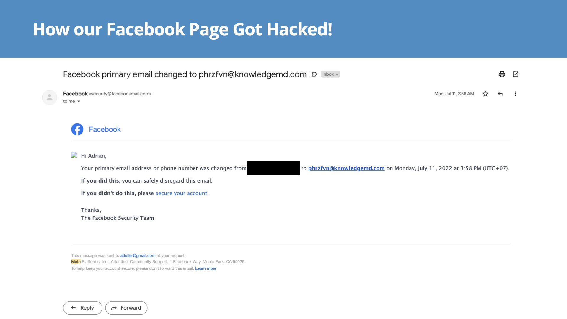 Received Facebook Primary Email Changed?