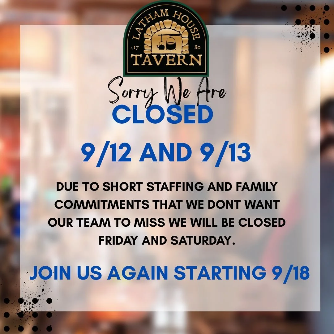 Just a reminder that we are open Thursday but will be closed Friday and Saturday to let staff attend family functions! See you Thursday from 4-8pm for Taco Thursday!