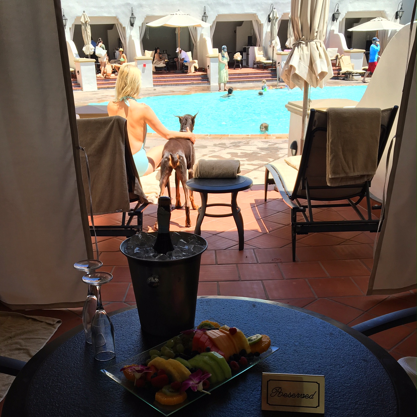 Enjoying our private Cabana.
