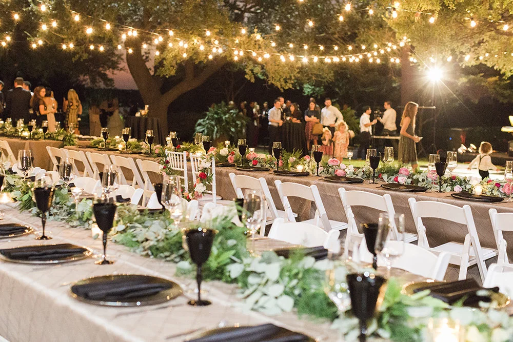 Reception in the DeGolyer Garden of the Dallas Arboretum.