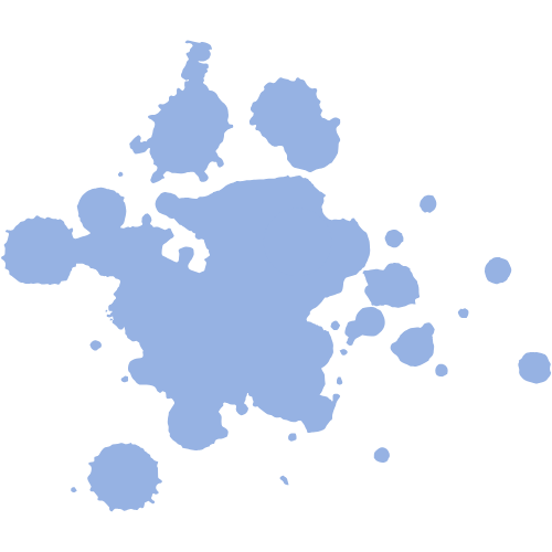 Light blue ink splatter on a black background.