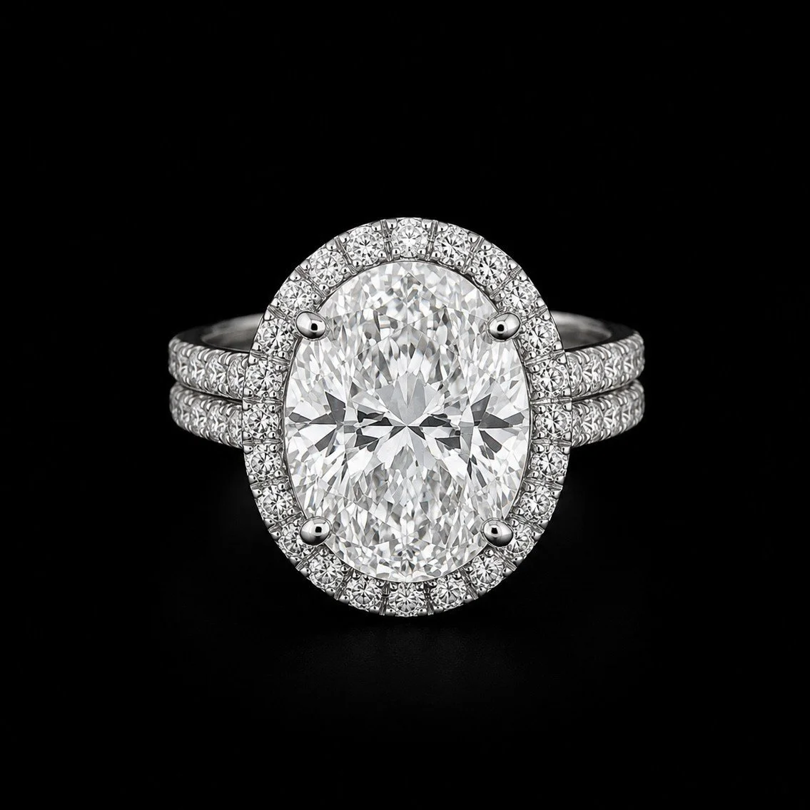 Stunning G.I.A Certified 5.58 Carat Oval Diamond Halo Engagement Ring