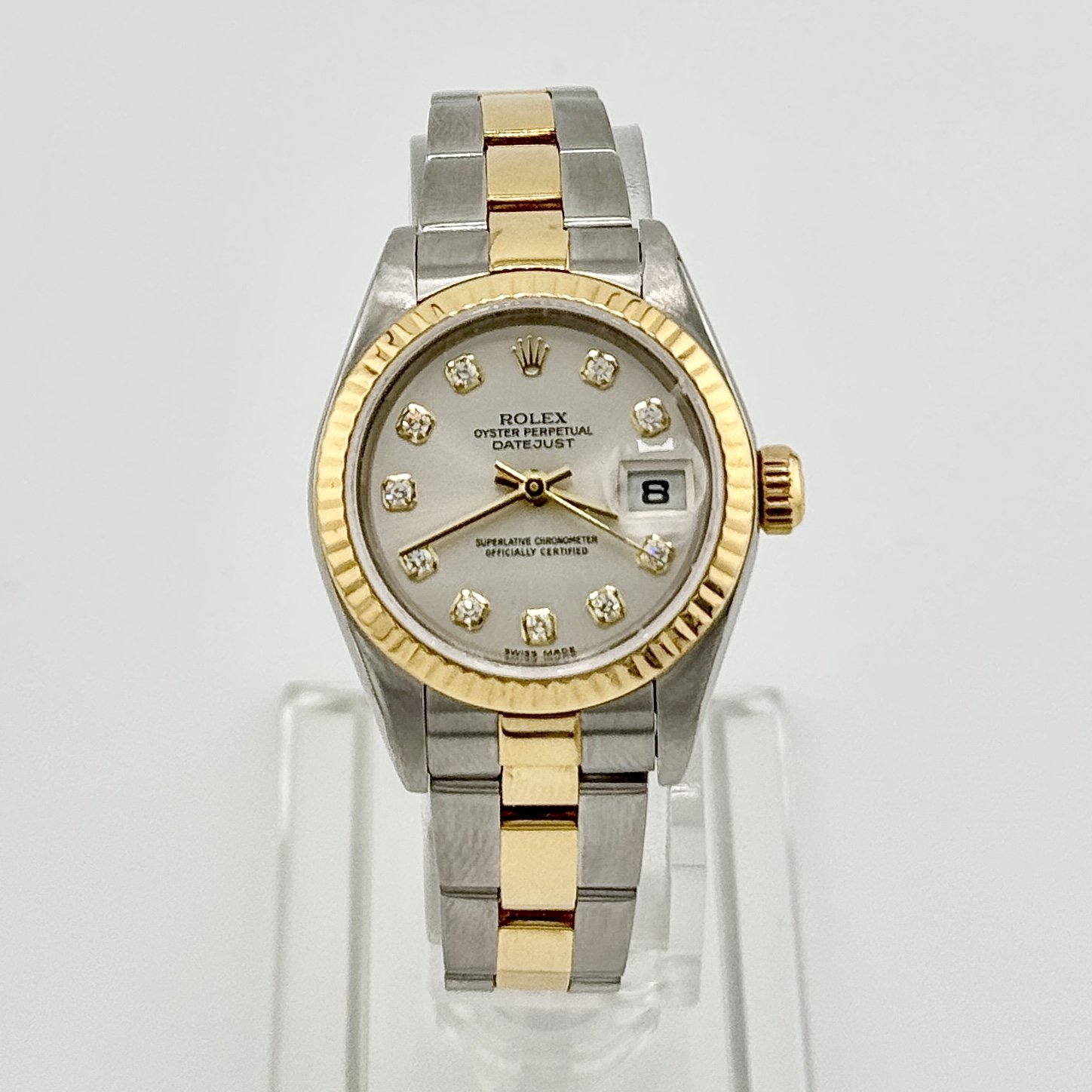 LADIES ROLEX DATEJUST 79173 STEEL & GOLD DIAMOND DIAL AUTO 26MM 2002