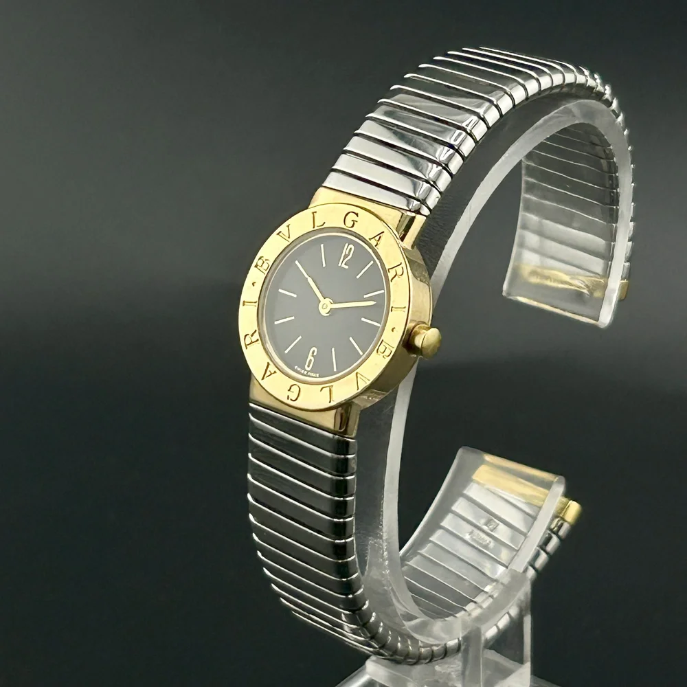 BVLGARI TURBOGAS BB232T 23MM BLACK DIAL QUARTZ STAINLESS STEEL