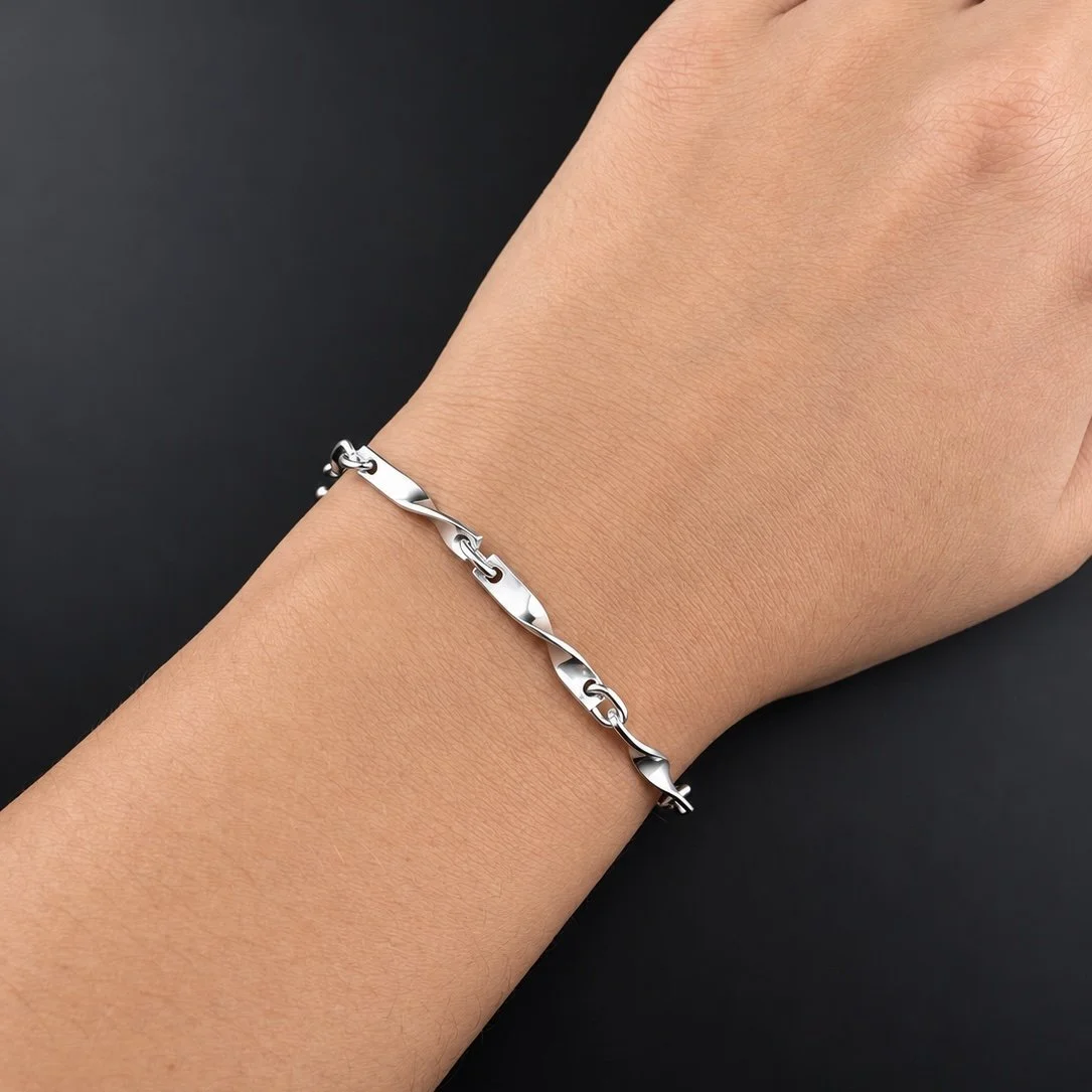 Georg Jensen Sterling Silver Twist Link Bracelet