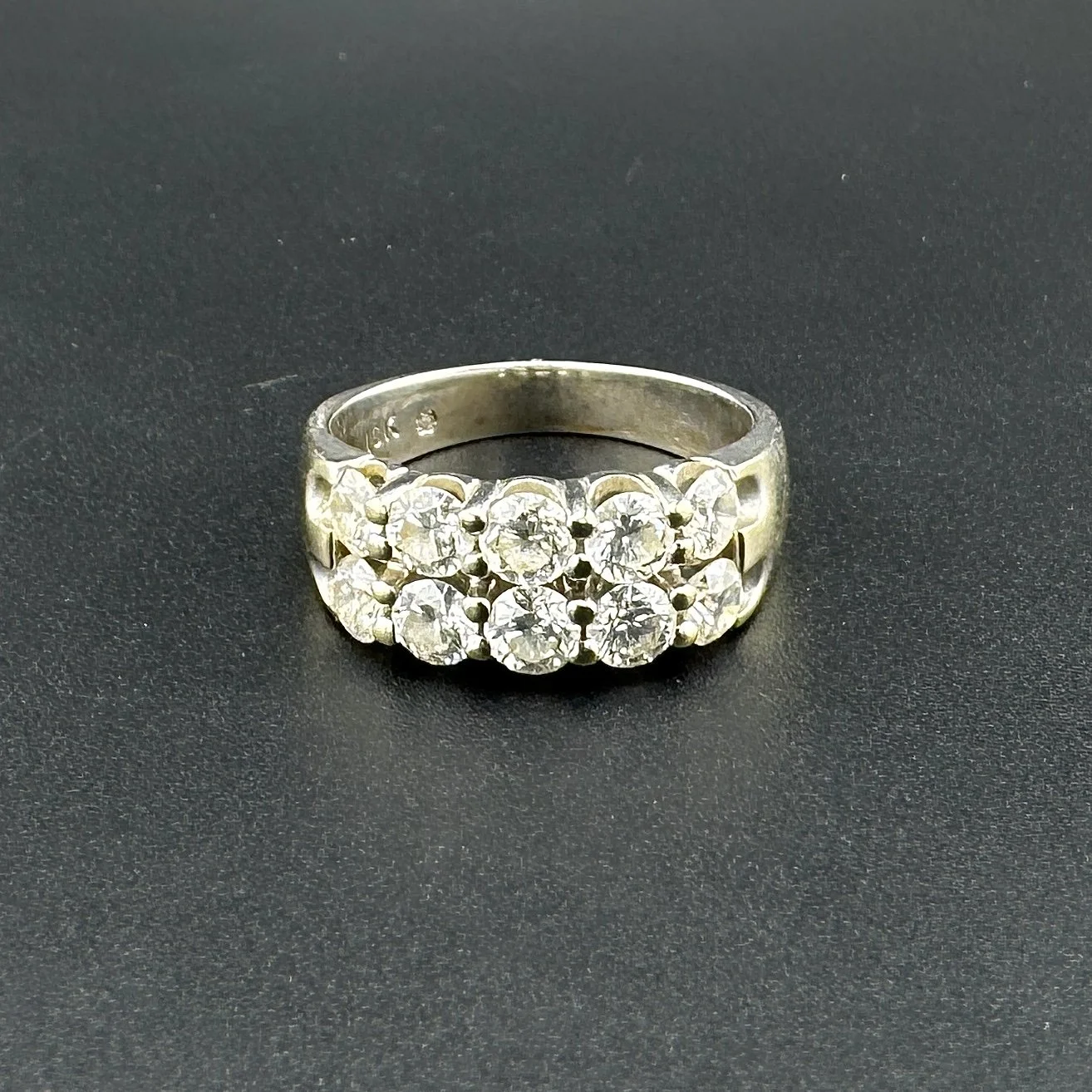 1.70CTW SI2 J ROUND DIAMOND RING - 18K WHITE GOLD - SZ 8