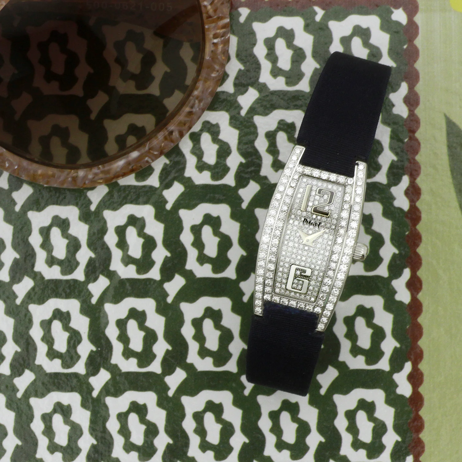 PIAGET Limelight 3ct tw Diamond-set Dial Black Satin Ladies Watch