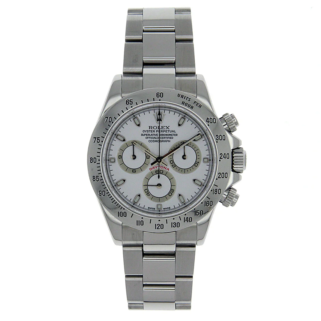 Rolex Daytona 116520 Cosmograph Steel Oyster White Dial Watch D Serial Chrono