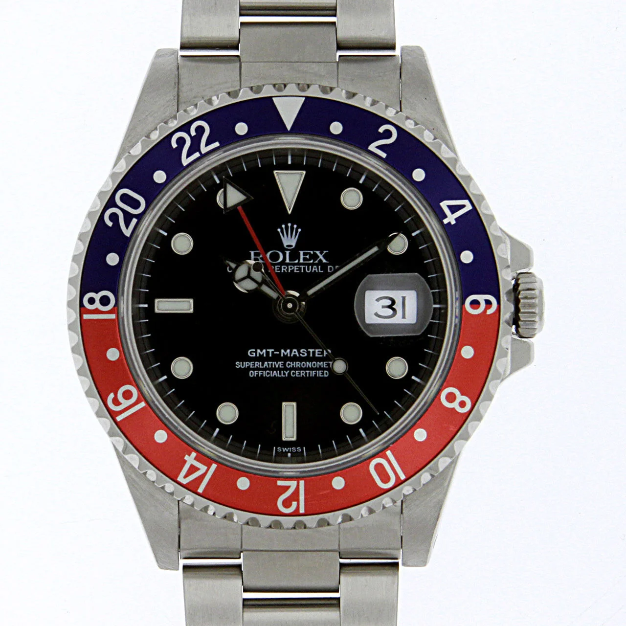 ROLEX GMT MASTER PEPSI BLUE & RED 16700 STAINLESS STEEL U 1997