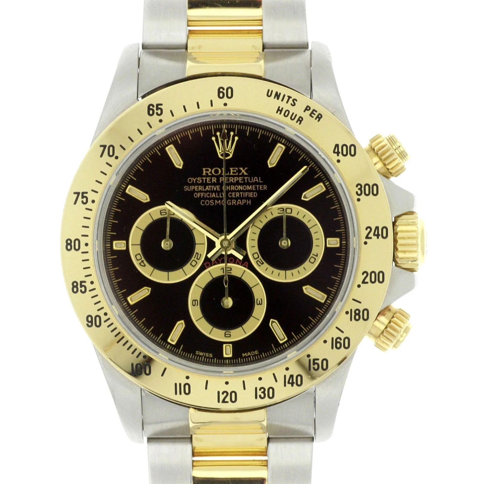 Rolex Daytona Auto 40mm Steel Yellow Gold Mens Bracelet Watch Chrono 16523