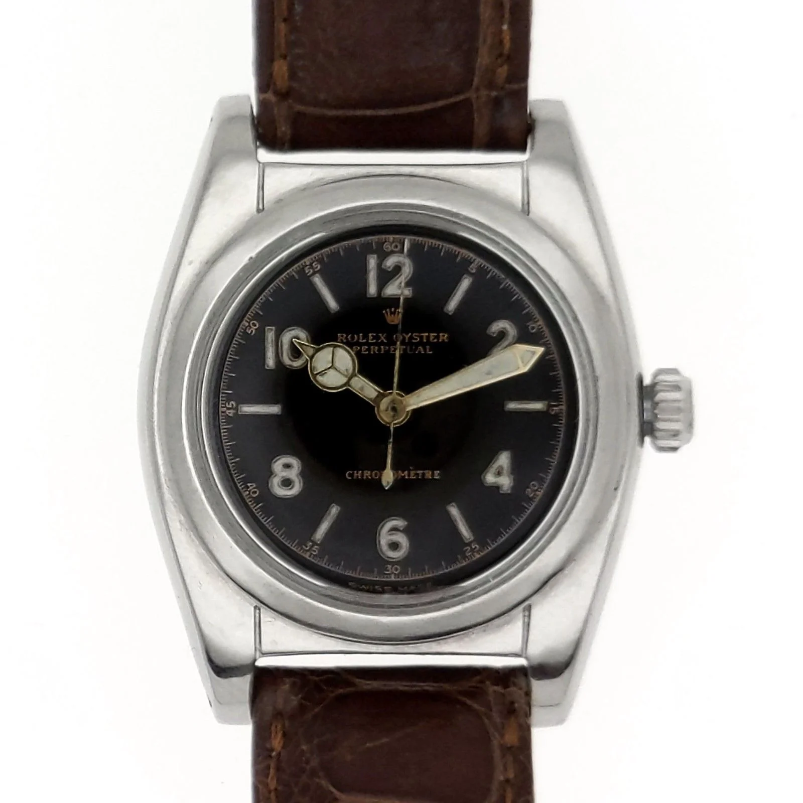 ROLEX Rolex Bubble Back Ref 2940 Explorer Black Dial 1940's Vintage