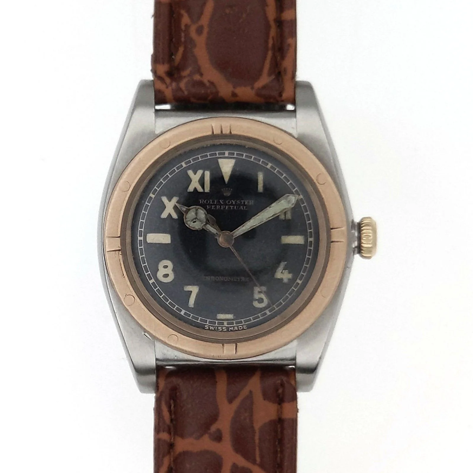 Rolex Oyster Perpetual Bubble Back 3372 Mens Automatic Watch California Dial