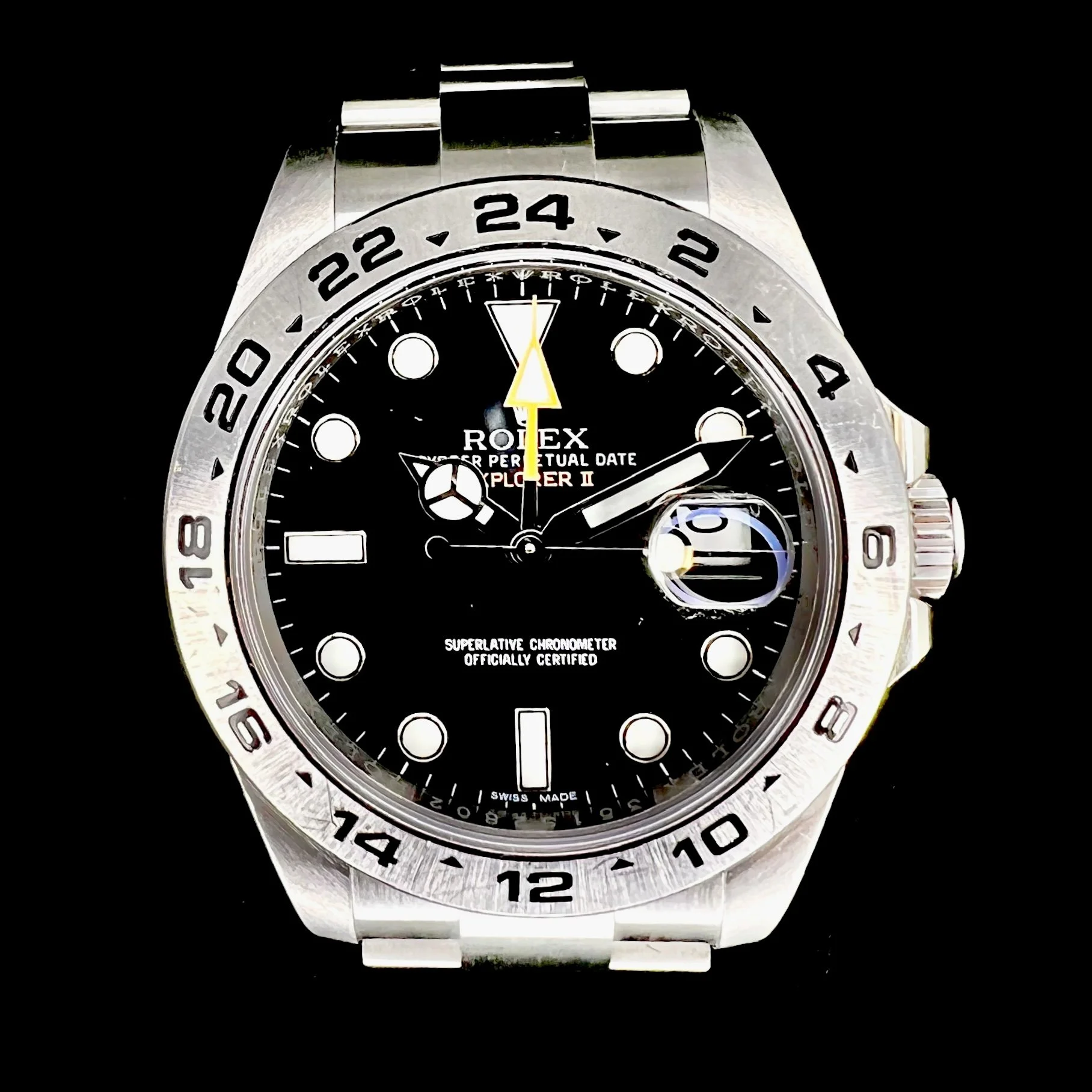Rolex Explorer II Steel 42 mm Automatic Black Watch 216570 Box and Papers