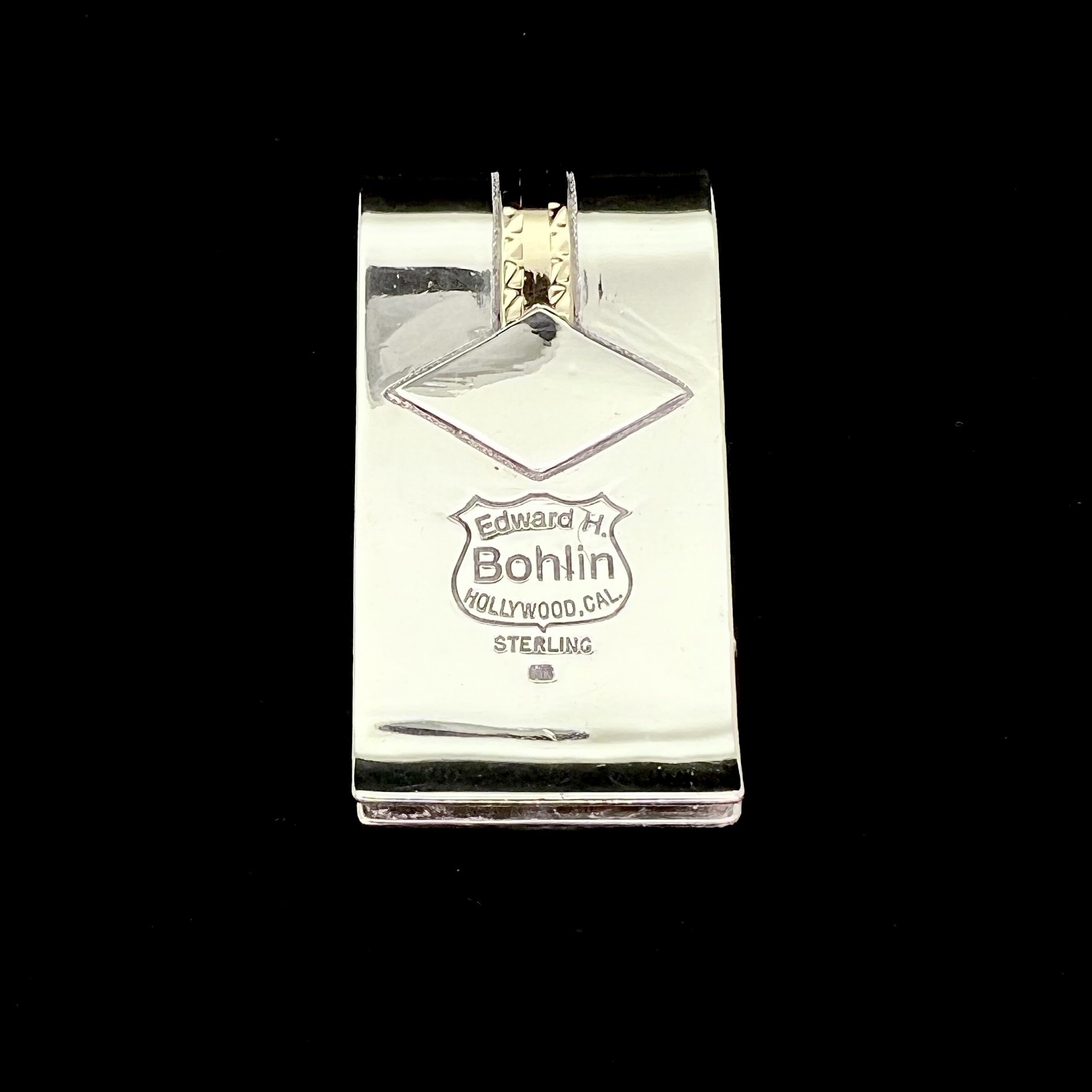 Edward H. Bohlin Money Clip Sterling 14k Yellow Gold Hollywood Cal John Wayne