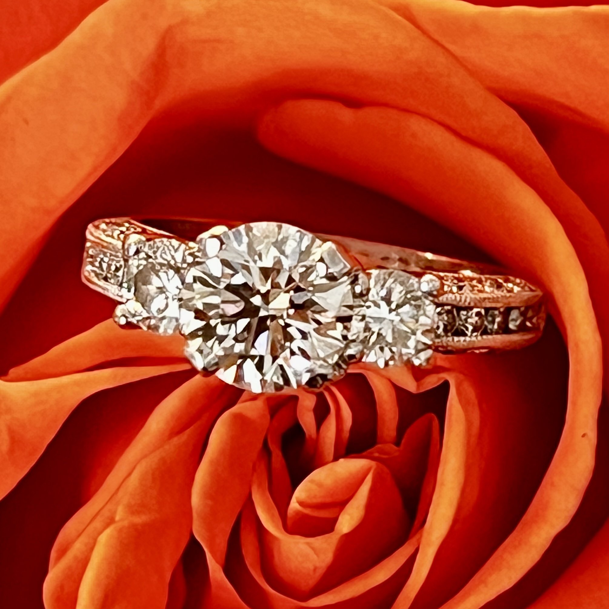 GIA 1.58Ct Round Diamond Engagement Ring VS2/I 1.24ctw 18k Tacori Mount